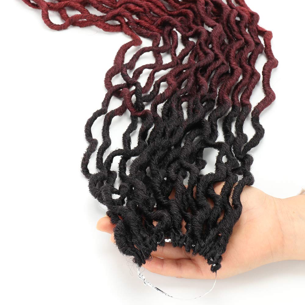 Eliza – Extensiones de cabello trenzado sintético, de rizos gitanos, ondulados, teñido degradado estilo ombre, 8 paqueteslotes, 100 % kanekalon,