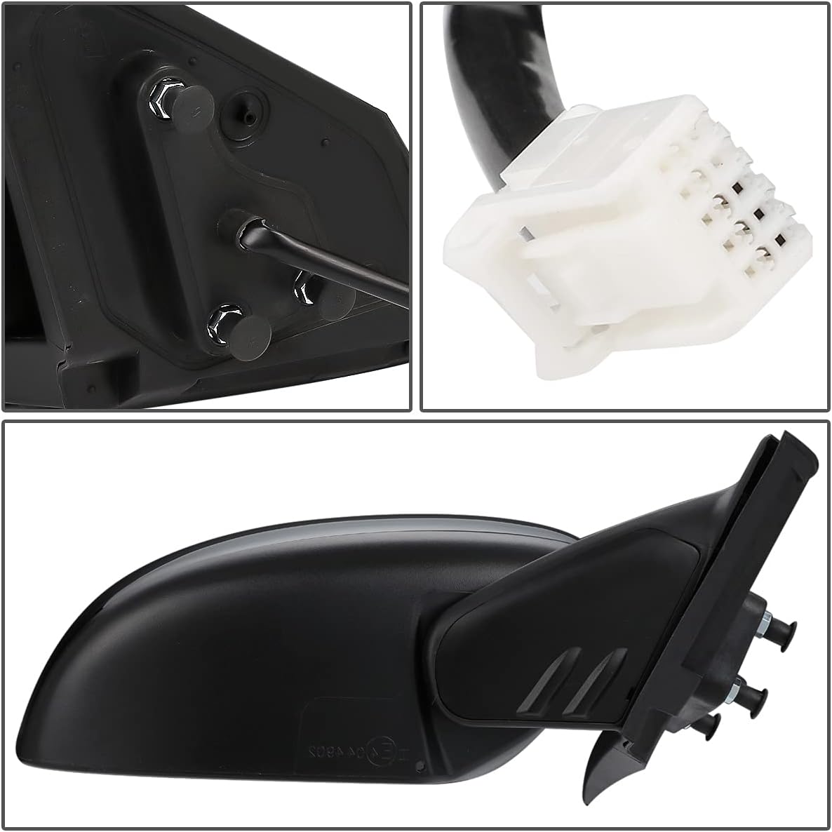 DNA Motoring OEM-MR-MI1321146 Espejo lateral plegable para pasajero derecho con ajuste accionado compatible con 2015-2016 Lancer, sin calefacción