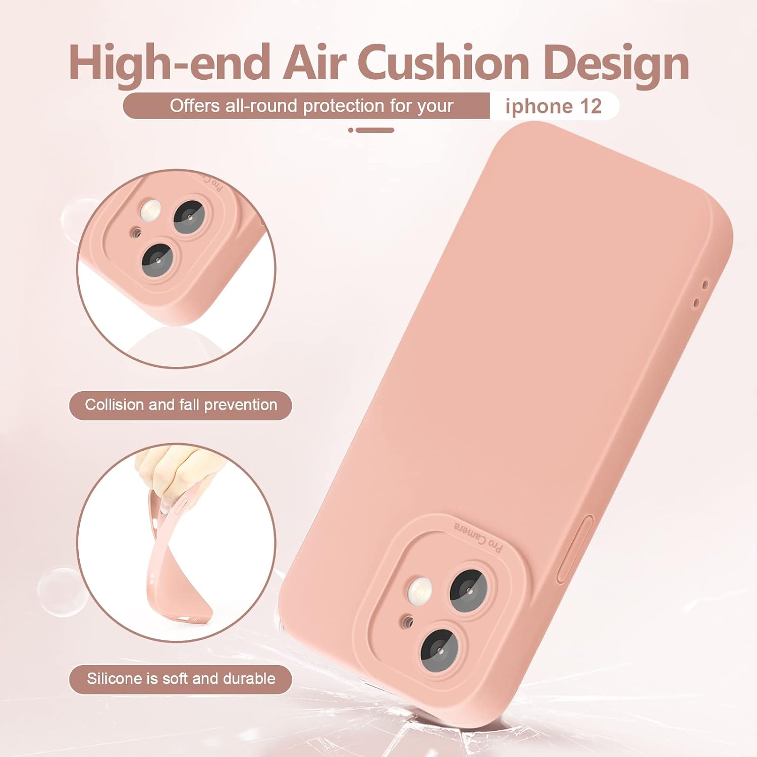 YZR Compatible with iPhone 12 Case 6.1 inch(2020),Silky and Soft Touch Series Premium Soft Liquid Silicone Rubber Full-Body Protective Bumper Case