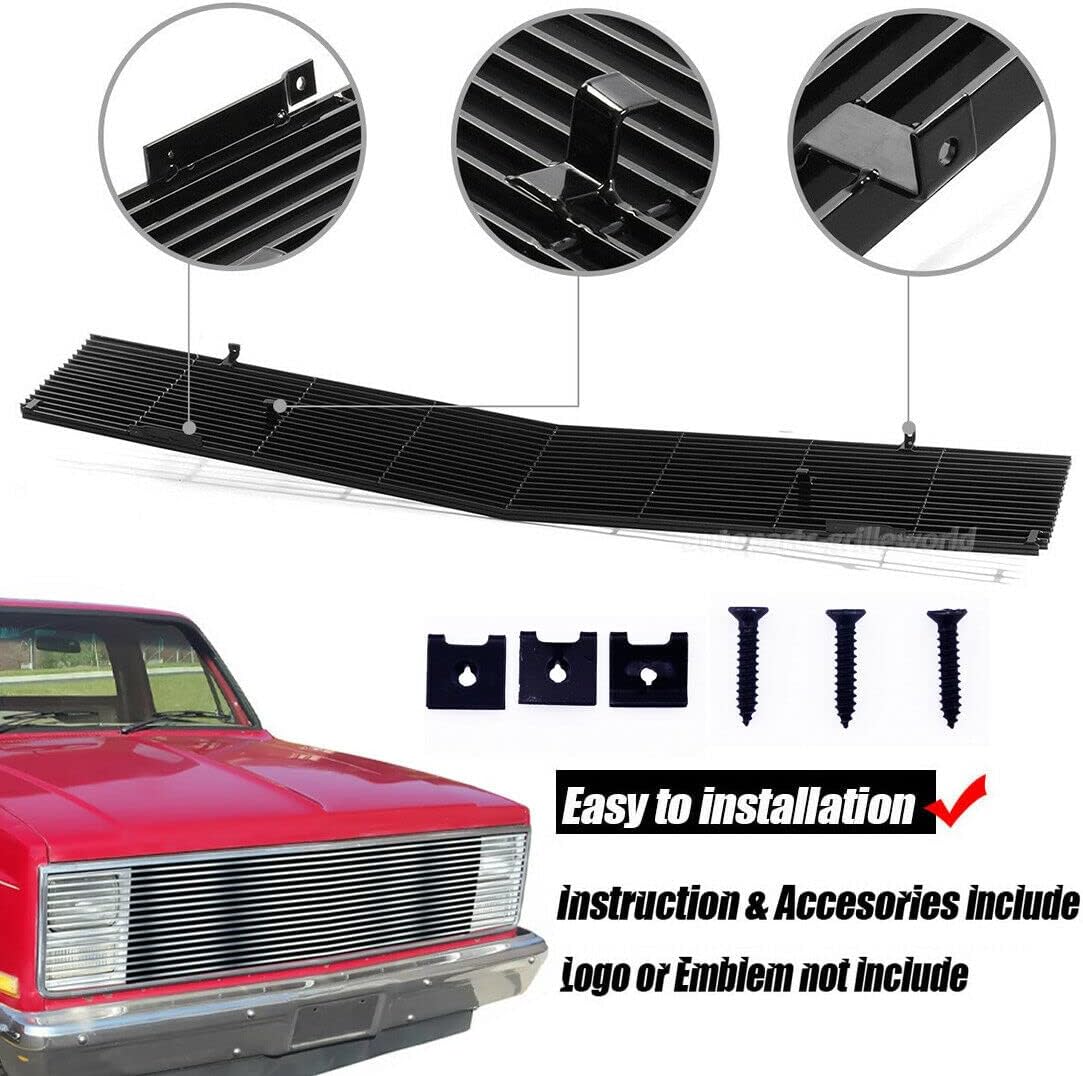 Parrilla frontal cromada para Chevy GMC Pickup Suburban Blazer Jimmy Phantom 1981 82 83 84 85 86 1987 Chevy GMC Pickup Suburban Blazer Jimmy Phantom