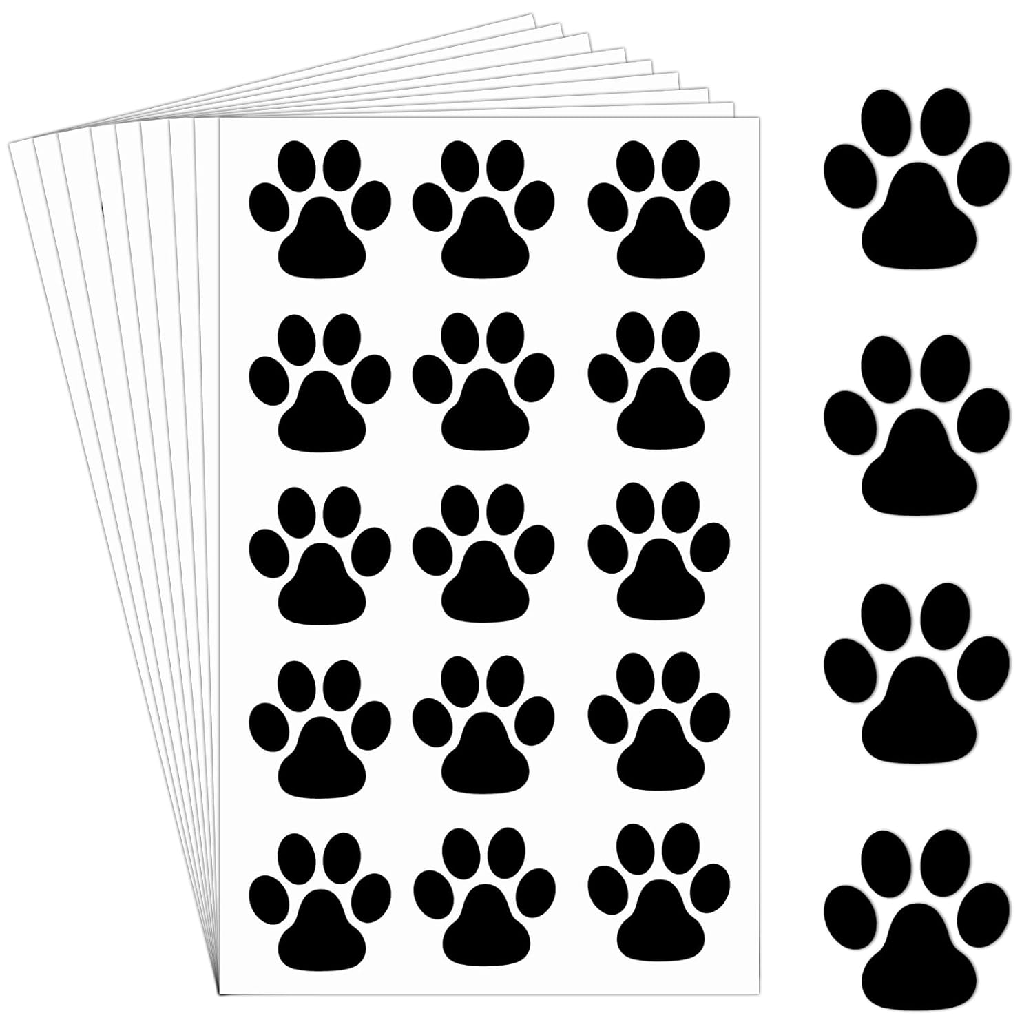 20 hojas de 300 piezas de huellas de patas, tatuajes temporales, tatuajes temporales de patas, pies, tatuajes temporales extraíbles para mujeres y