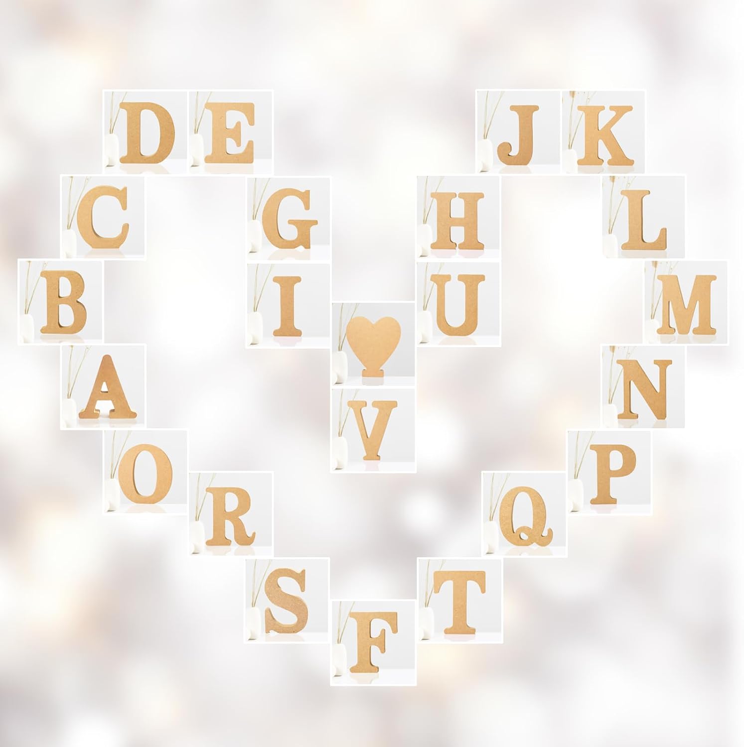 AOCEAN Letras de madera diseñables de 8 pulgadas, letras de madera sin terminar para decoración de pared, letras decorativas de pie, rebanadas,