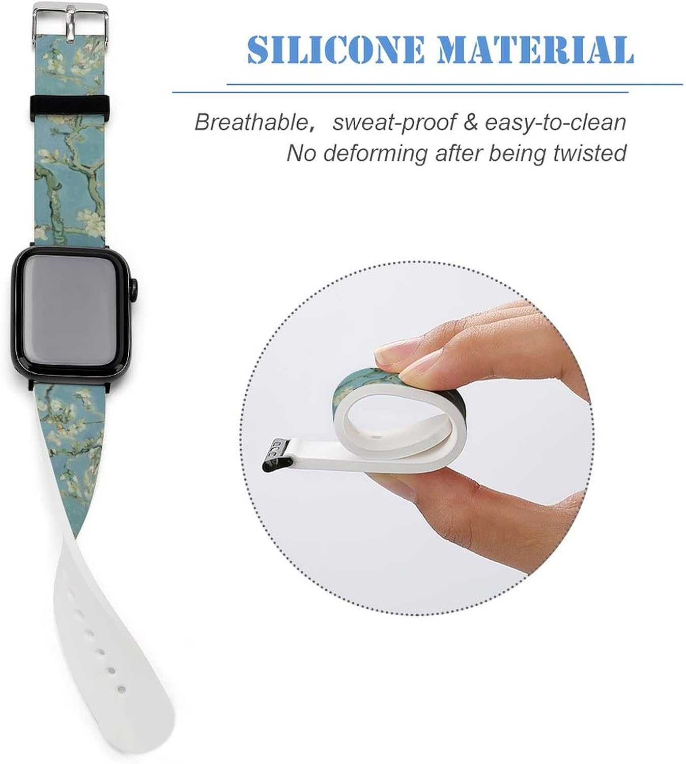 Correa de reloj de silicona suave compatible con Apple Watch pulsera para hombresunisexjóvenes compatible con Iwatch Series 54321