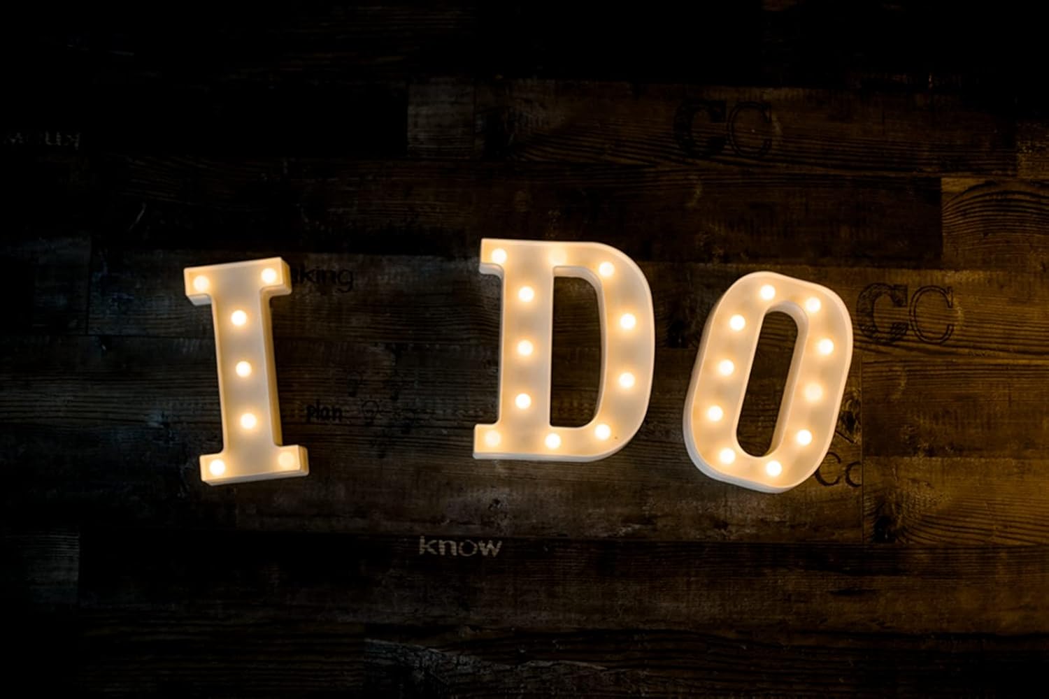Foaky 26letras del alfabeto con luces LED, letras que se iluminan, luces de noche, para bodas, fiestas de cumpleaños, funcionan con baterías, luz