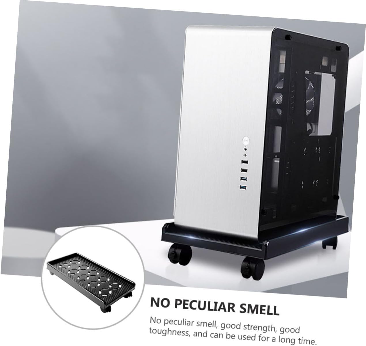 COOPHYA Base de computadora con ruedas, soporte de computadora para torre de escritorio, soporte de polea de CPU, carrito de computadora, soporte de