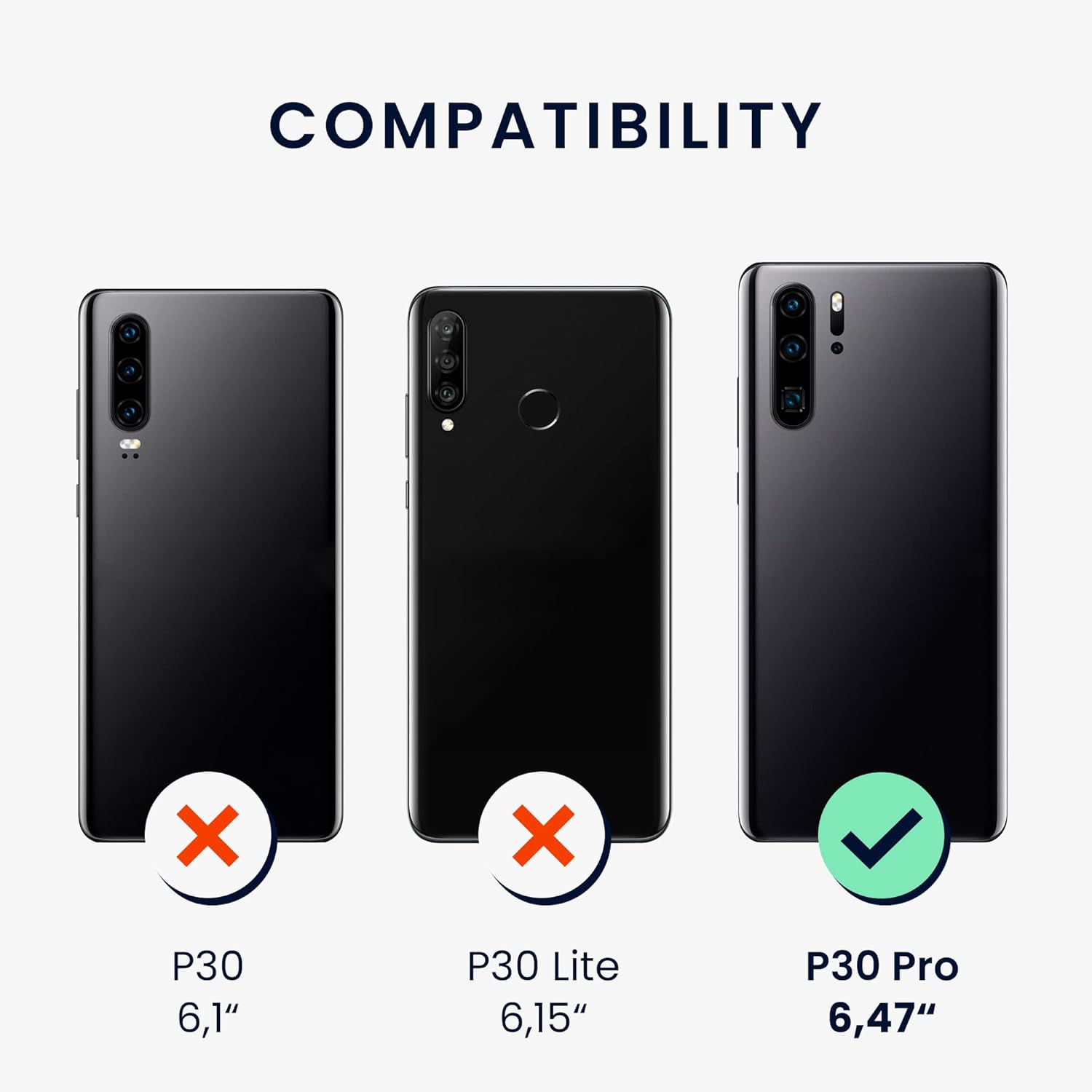 kwmobile Funda compatible con Huawei P30 Pro – Funda de silicona TPU con acabado suave – Negro mate
