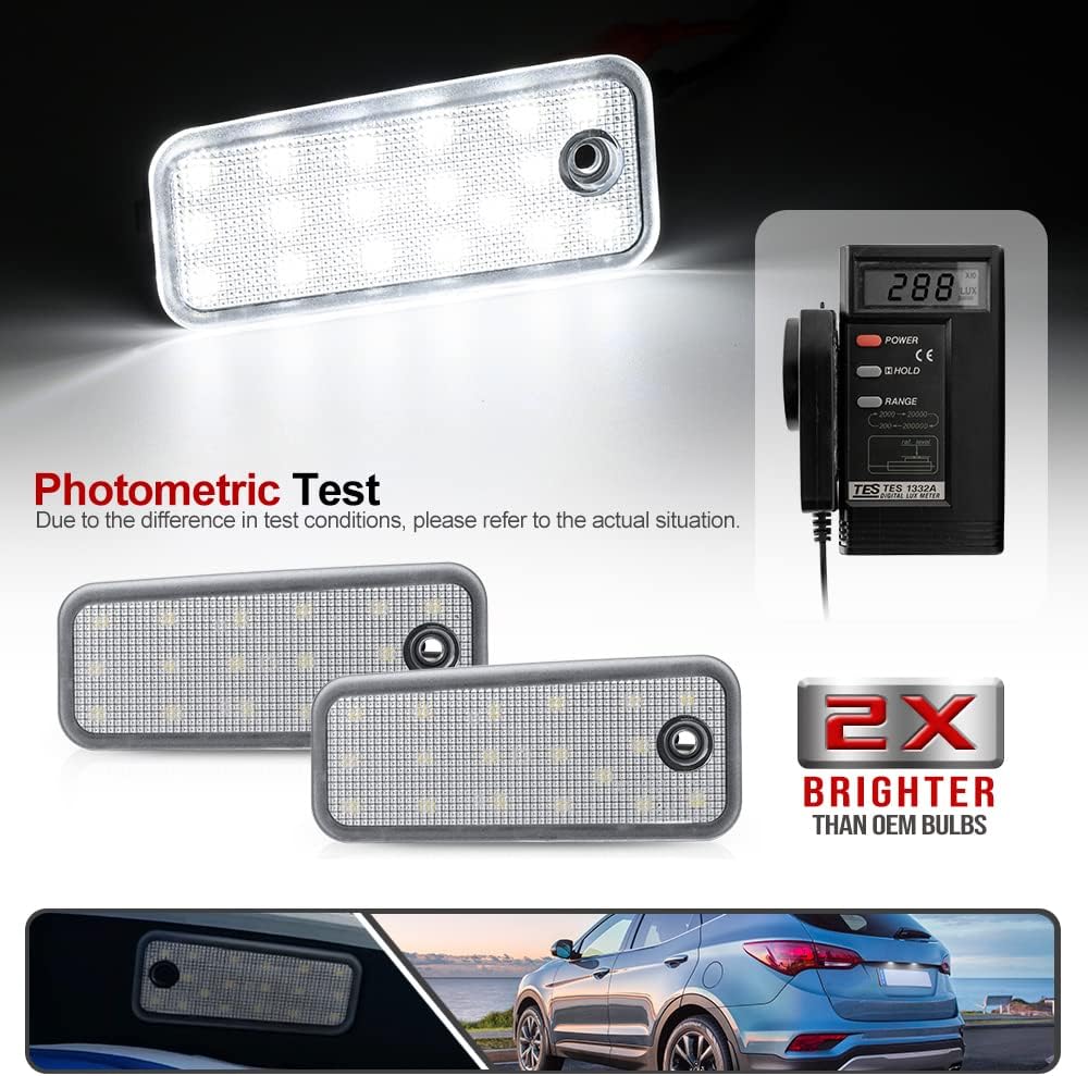 2 unidades de luces LED de matrícula para Hyundai Santa Fe DM Grand Santa Fe NC alimentado por alta potencia SMD xenón blanco LED libre de errores