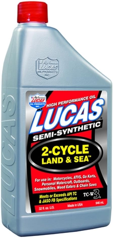 Lucas Oil 10467 Aceite de 2 ciclos para tierra y mar, 1 cuarto de galón
