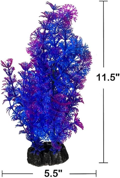 Mipukbay Decoraciones de acuario alto púrpura plantas de plástico para acuario decoraciones de peceras plantas de acuario plantas de acuario de
