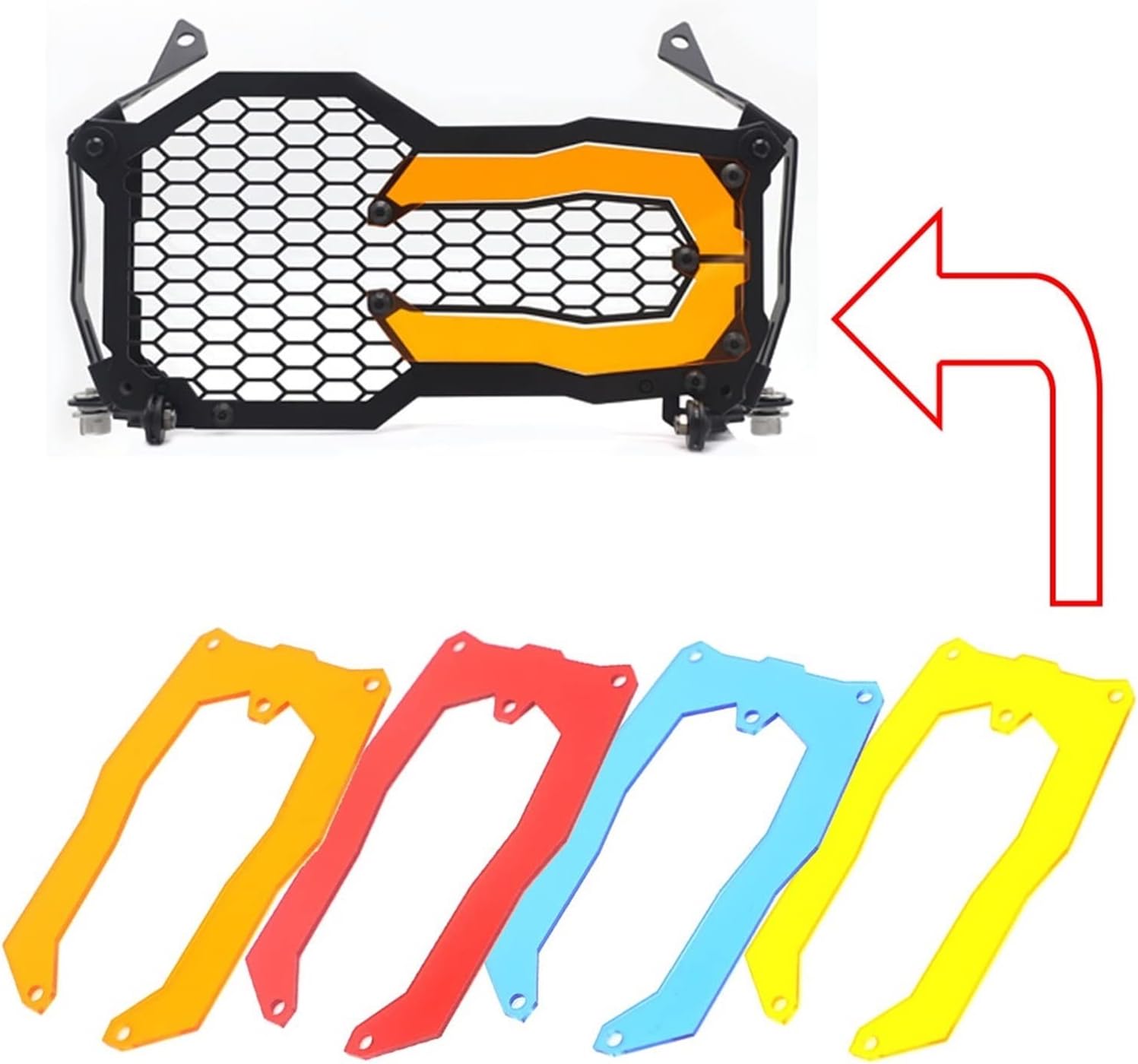 LCCDZ Motorcycle Headlight Protector Grille Guard Cover Protection Grill Compatible with BMW R1200GS R 1200 GS R1250GS LC ADV Adventure 2014-2020