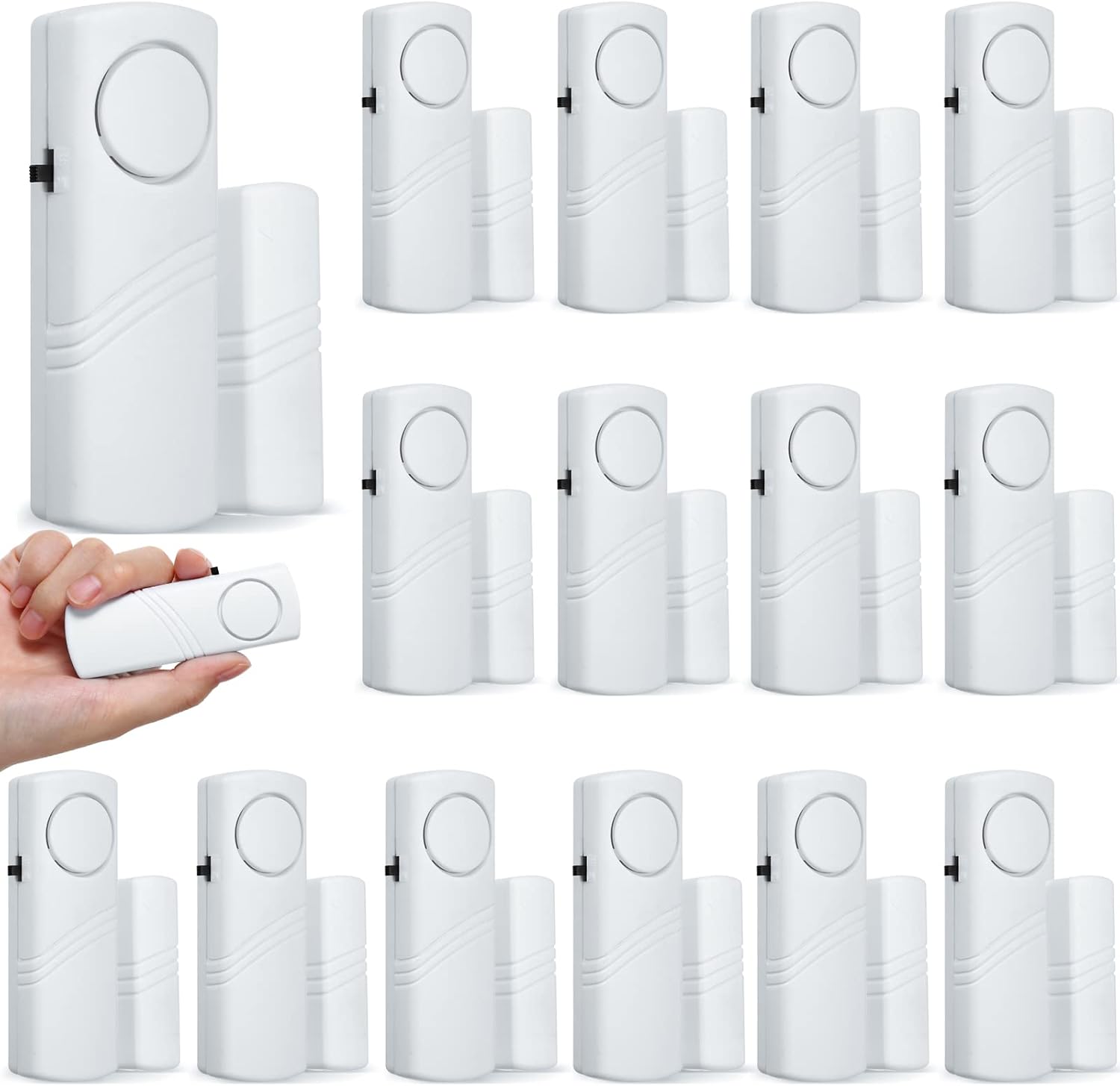 16 unidades de alarma de puerta y ventana para seguridad del hogar, sensores de alarma inalámbricos para puerta y ventana, antirrobo, alarma