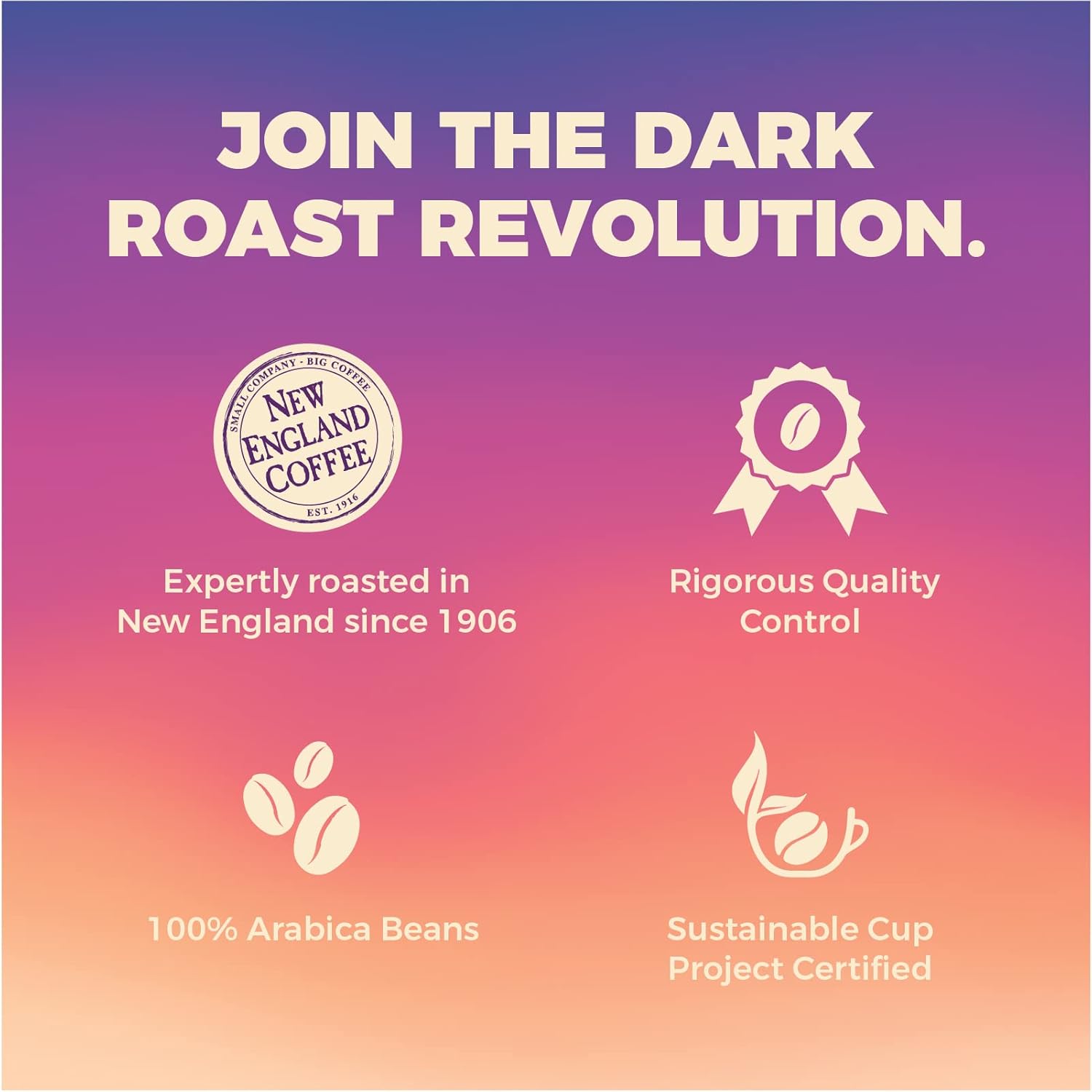 New England Coffee Bold Decision – Cápsulas individuales de tostado oscuro, caja de 10 unidades (paquete de 1)