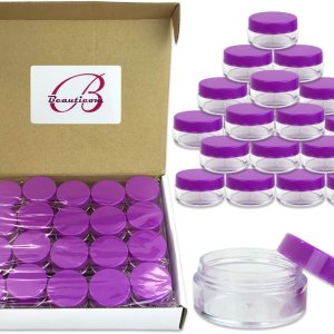 Beauticom Tarros transparentes redondos de 0.35 oz0.3 fl oz (0.35 Fl Oz) con tapas superiores redondas para cremas, lociones, maquillaje, polvos, Beauticom Tarros transparentes redondos de 0.35 oz0.3 fl oz (0.35 Fl Oz) con tapas superiores redondas para cremas, lociones, maquillaje, polvos,