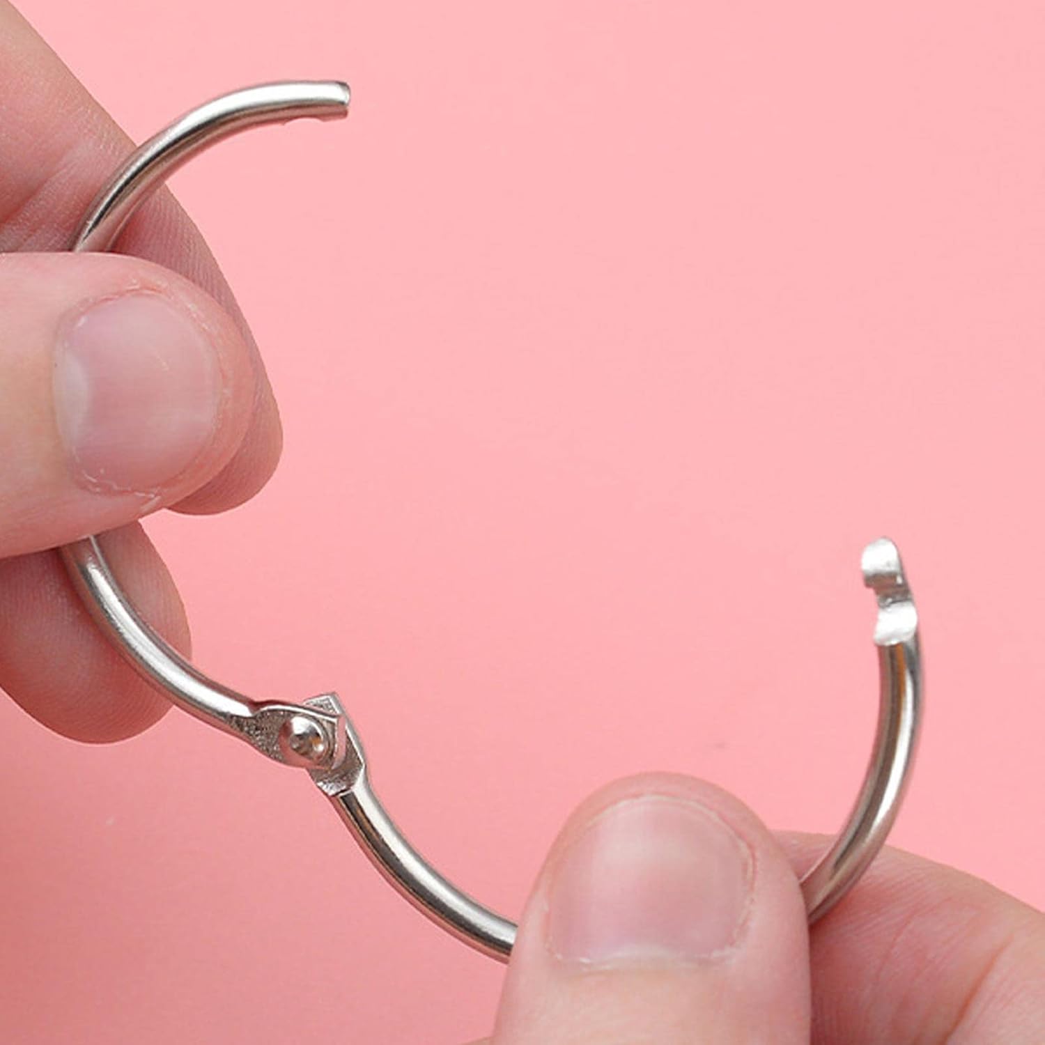 100 anillos para carpeta de hojas sueltas, llavero, anillos de metal para libros, anillos redondos de acero inoxidable para suministros escolares de