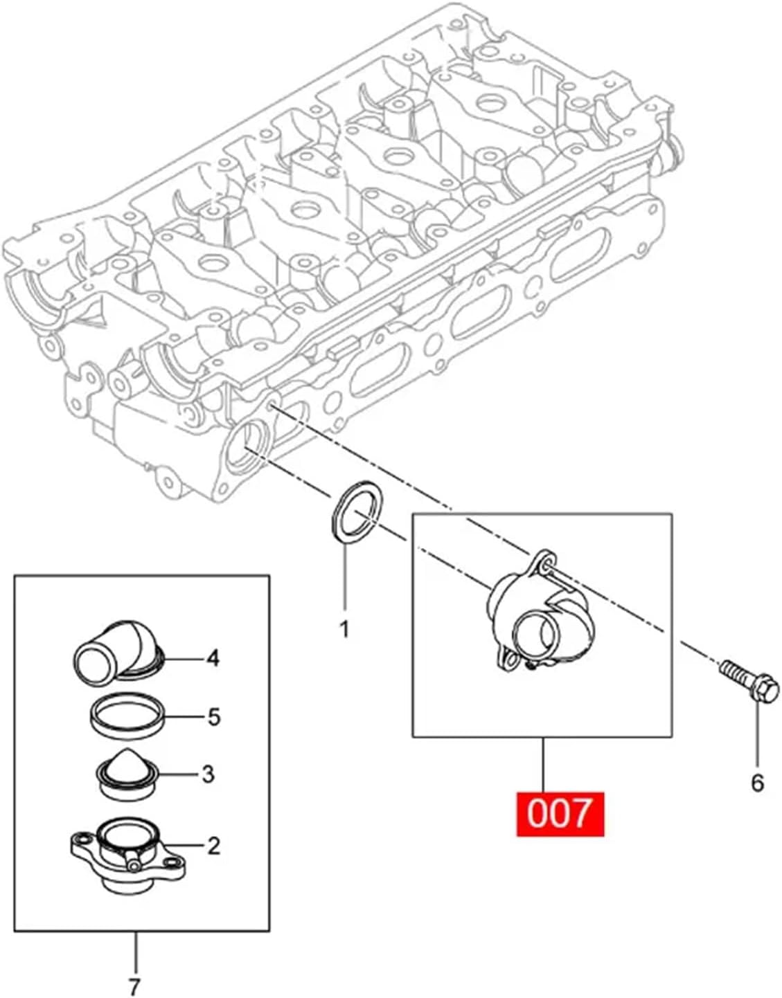 96282726 96835286 Conjunto de carcasa de termostato de refrigerante compatible con Aveo Lacetti Kalos Optra