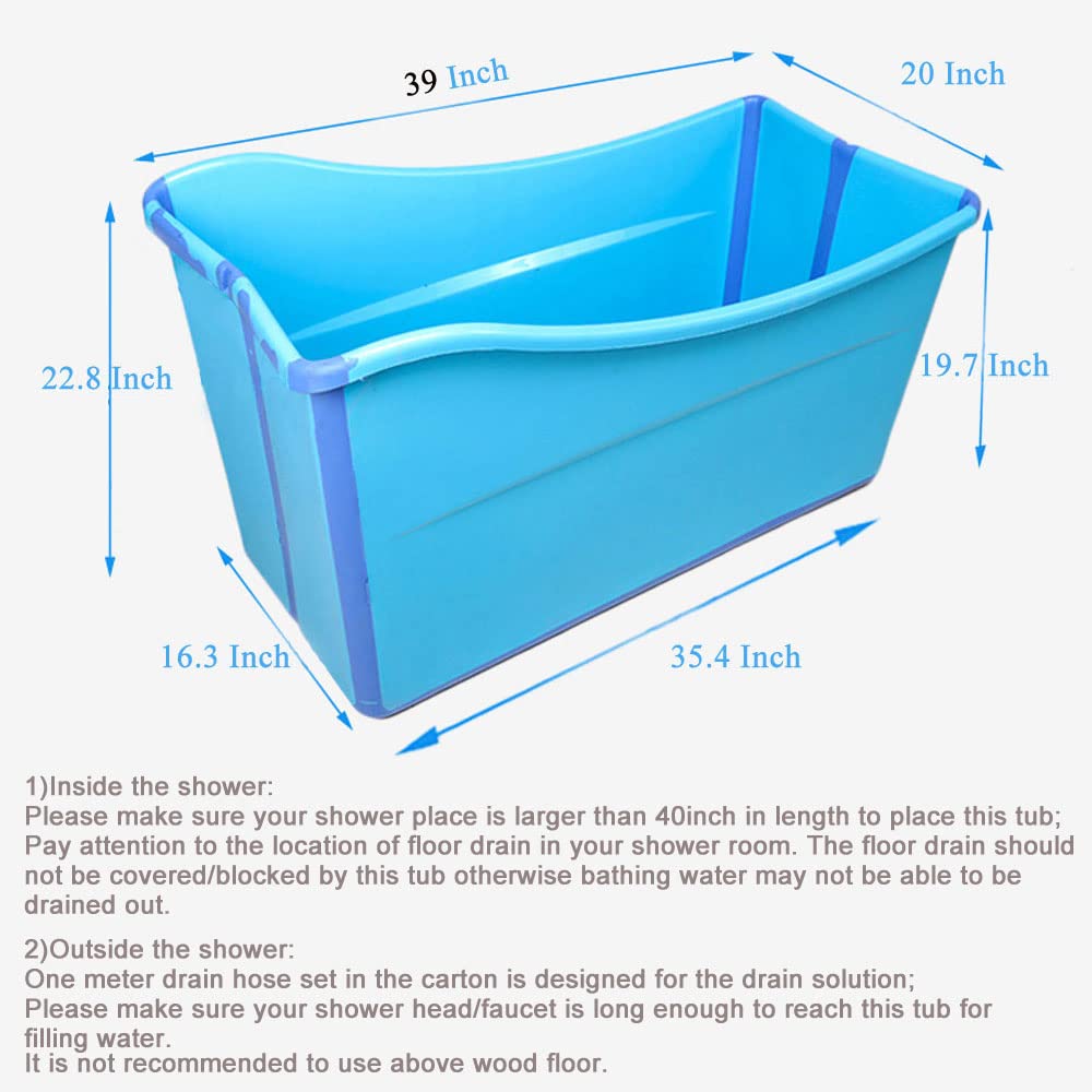 W WEYLAN TEC Bañera plegable grande independiente para adultos pequeños, niños, bebé, color rosa