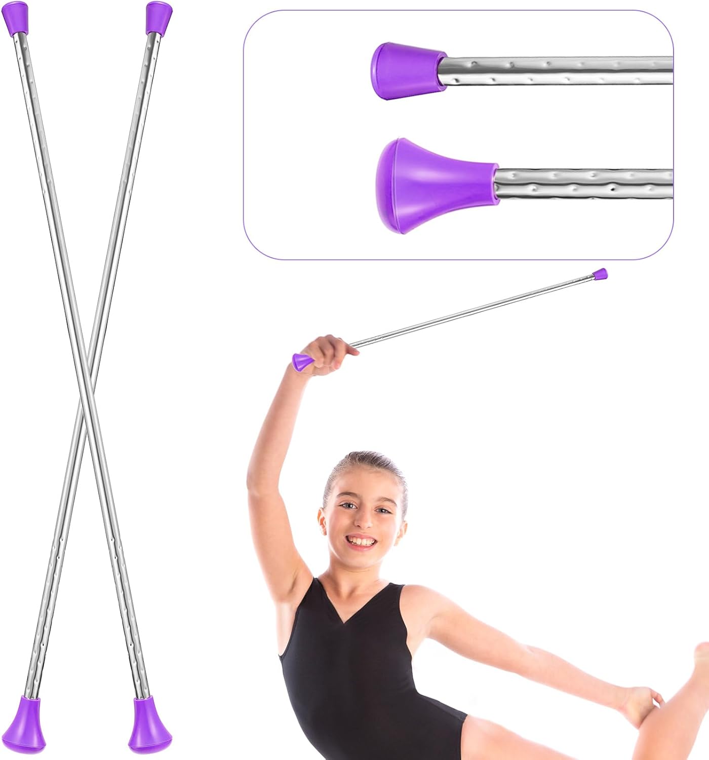 Twirling Baton Baton – Bastón de gimnasia unisex para niños, banda de marcha de bastón de metal para espectáculos de talentos, baile artístico, giro