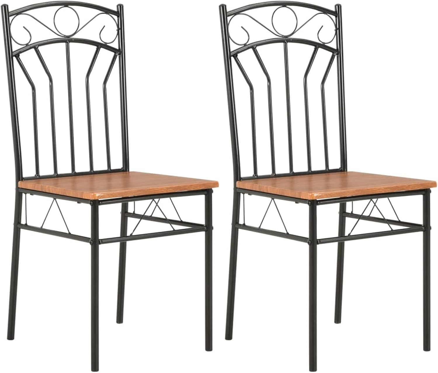 Tidyard 2 Piece Dining Chairs MDF Seat Steel Frame Armless Side Chair for Kitchen, Dining Room, Resturant, Living Room, 15.7 x 18.9 x 33.9 in