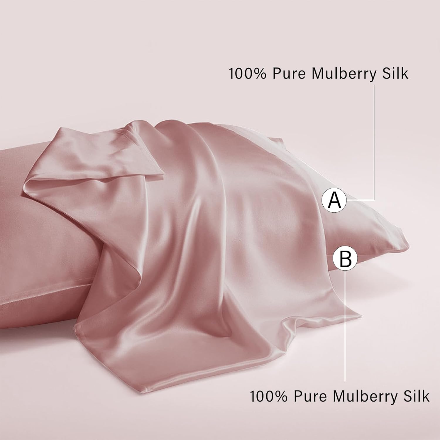 Astarmark Funda de almohada de seda de morera 6A 100% pura, suave, cómoda, saludable, de doble cara para piel y cabello (19 mommes, cremallera