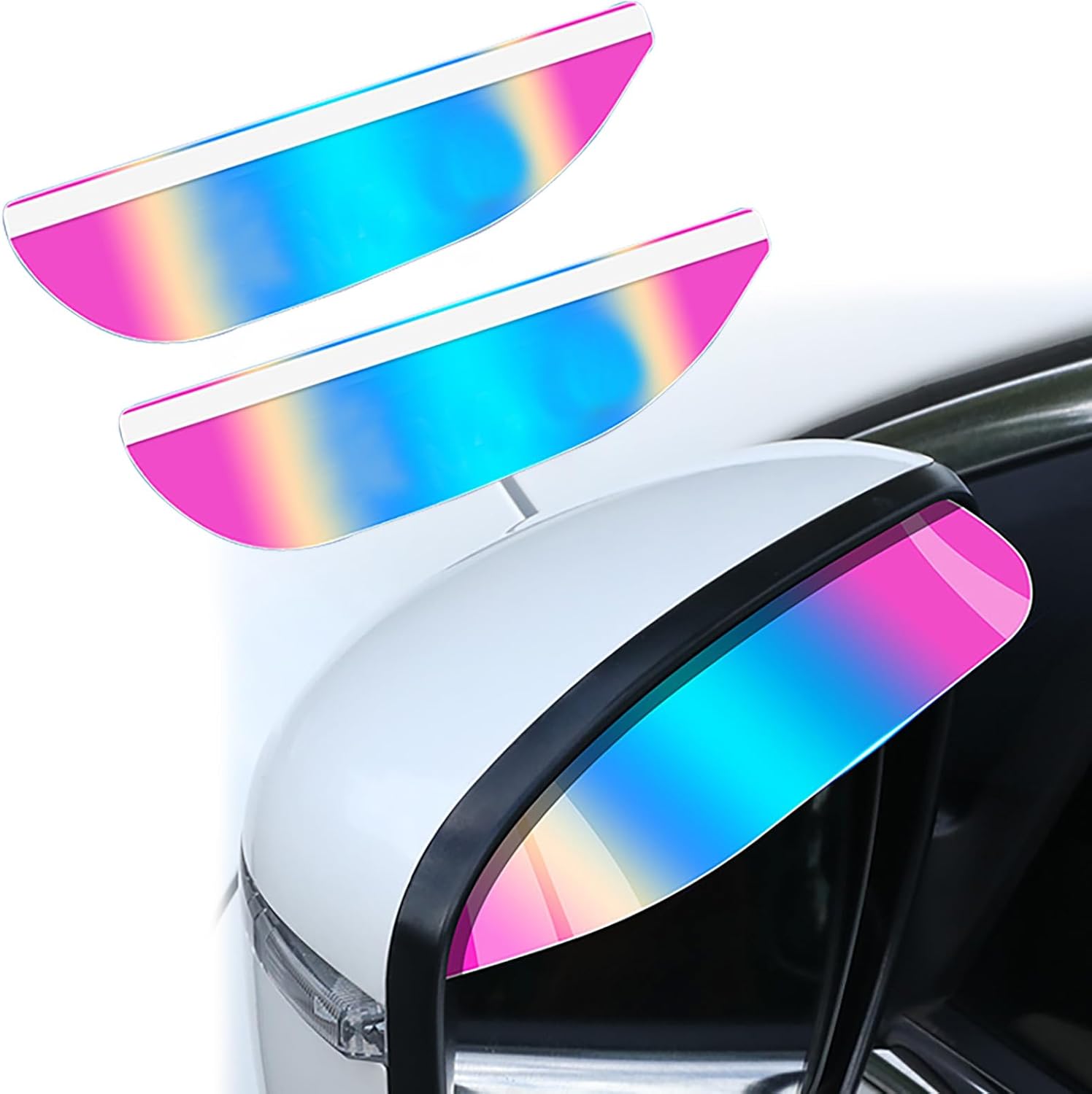 Hawyet 2 viseras protectoras para espejo de puerta de automóvil, 7.0 x 1.8 pulgadas, PVC suave, impermeable, espejo retrovisor lateral para cejas,