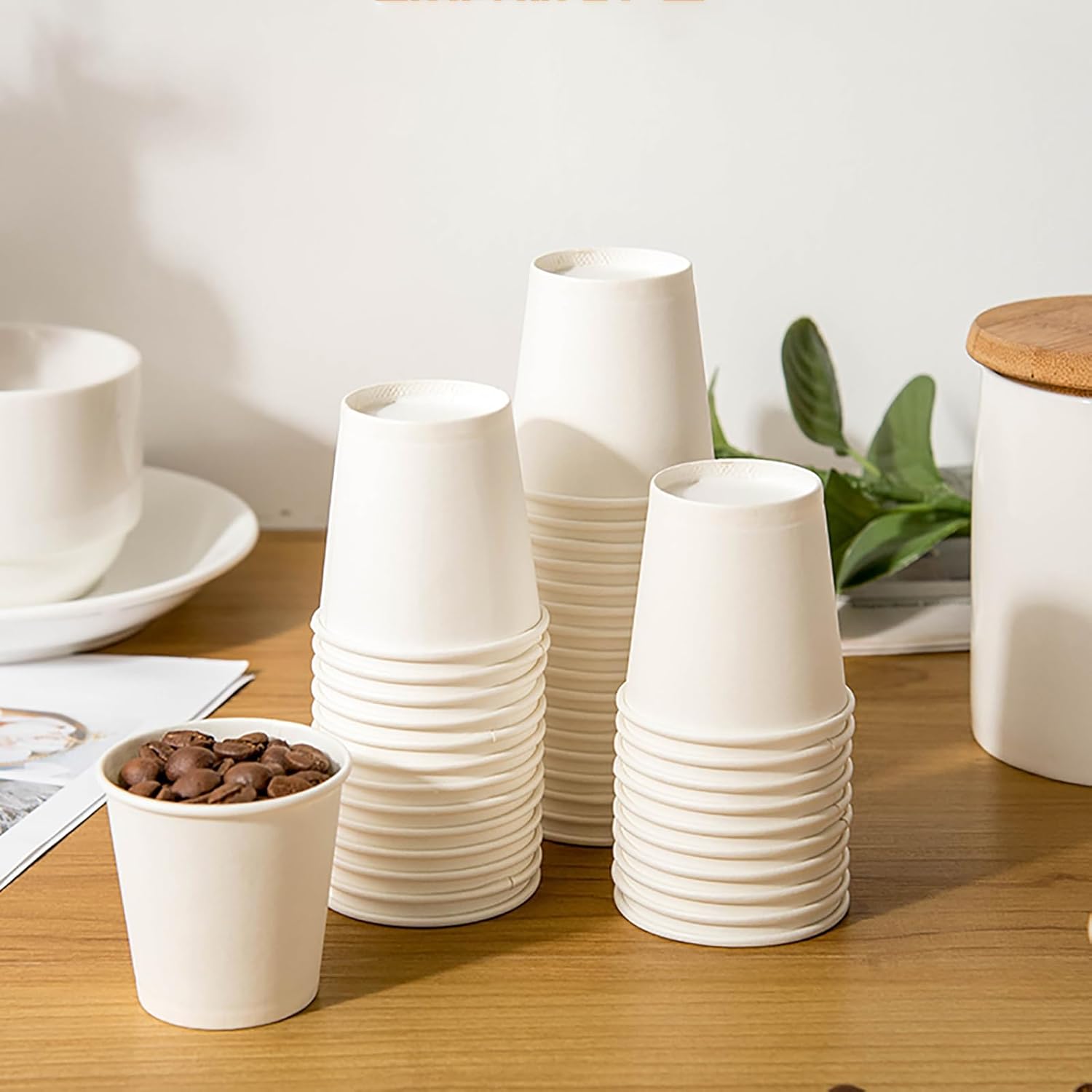 Nicunom Paquete de 1000 vasos de baño de 2 onzas, mini vasos de papel desechables, vasos de muestra de papel, tazas de enjuague bucal, tazas de