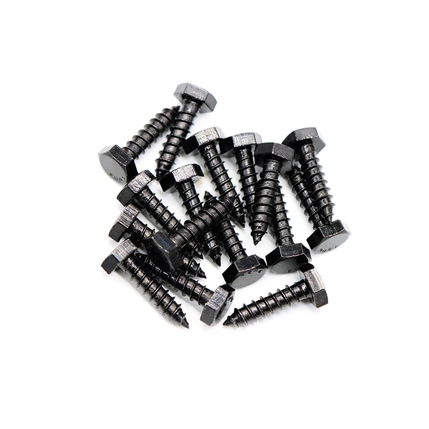 Qlvily 25 tornillos de retraso hexagonales de acero inoxidable de 14″ x 1-14″, color negro