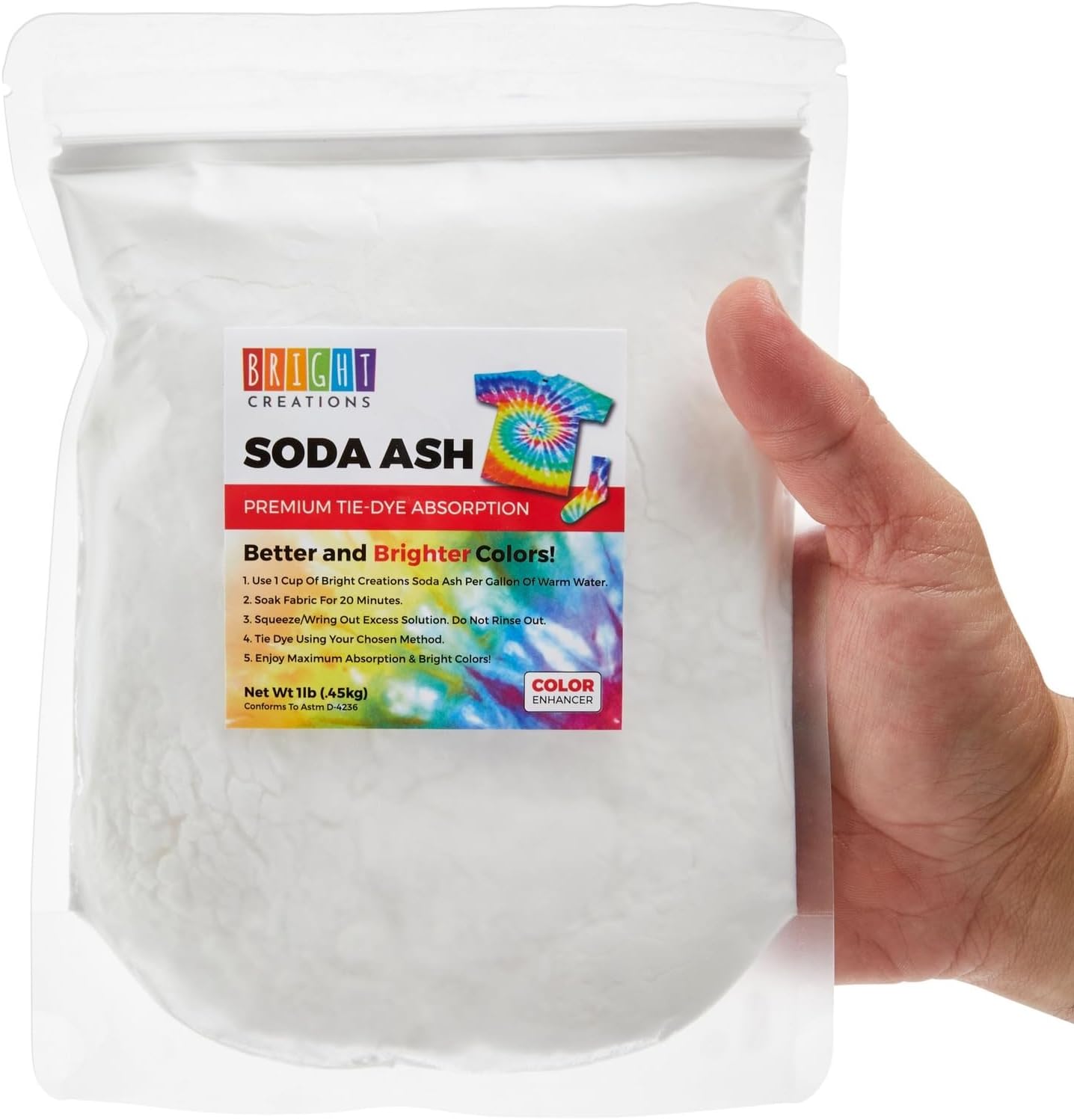 Paquete de 2 cenizas de soda para camisas de teñido anudado, proyectos de bricolaje, artes y manualidades (2 libras en total)