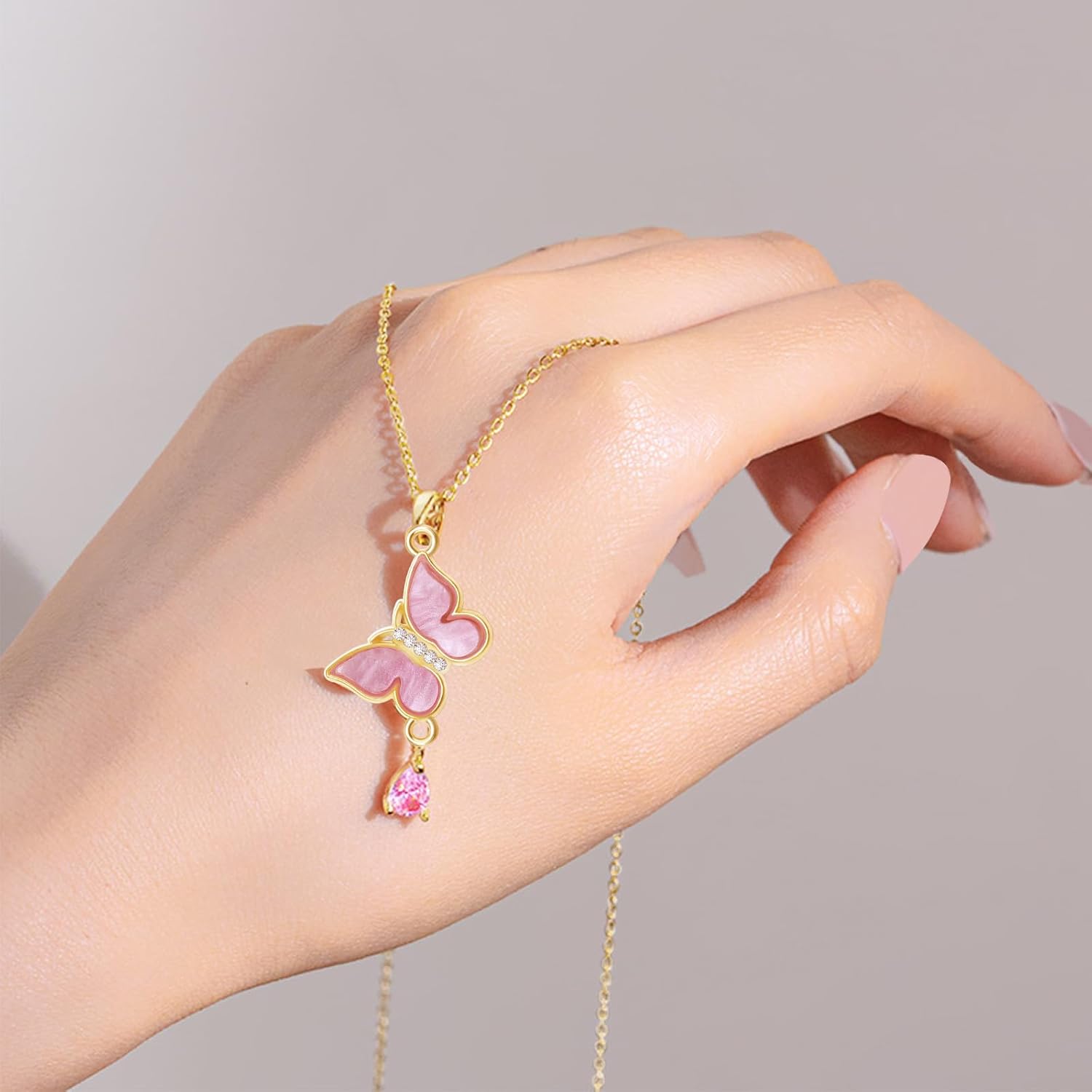 20 Uds. 10 colores de aleación de acrílico diamantes de imitación mariposa colgante Enlaces encanto doble bucles mariposa conector encantos para