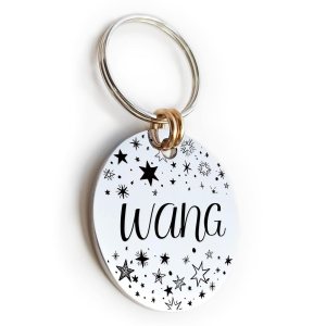 Cat Dog ID Tag Personalized Custom for Pet Collar Name A Sky Full of Stars Lightning Hearts Front and Back Engraving Extra Small Puppy Matt Steel Cat Dog ID Tag Personalized Custom for Pet Collar Name A Sky Full of Stars Lightning Hearts Front and Back Engraving Extra Small Puppy Matt Steel