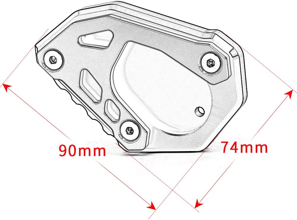 Placa de extensión para soporte lateral de motocicleta compatible con KTM 890 AdventureR 2020-2023  Soporte de almohadilla de pie 890 ADV 890ADV