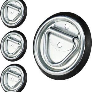 4 anclajes de amarre con anillo en D, ganchos de amarre resistentes de 4 pulgadas, montaje en superficie empotrada para remolques, camiones, soporte 4 anclajes de amarre con anillo en D, ganchos de amarre resistentes de 4 pulgadas, montaje en superficie empotrada para remolques, camiones, soporte