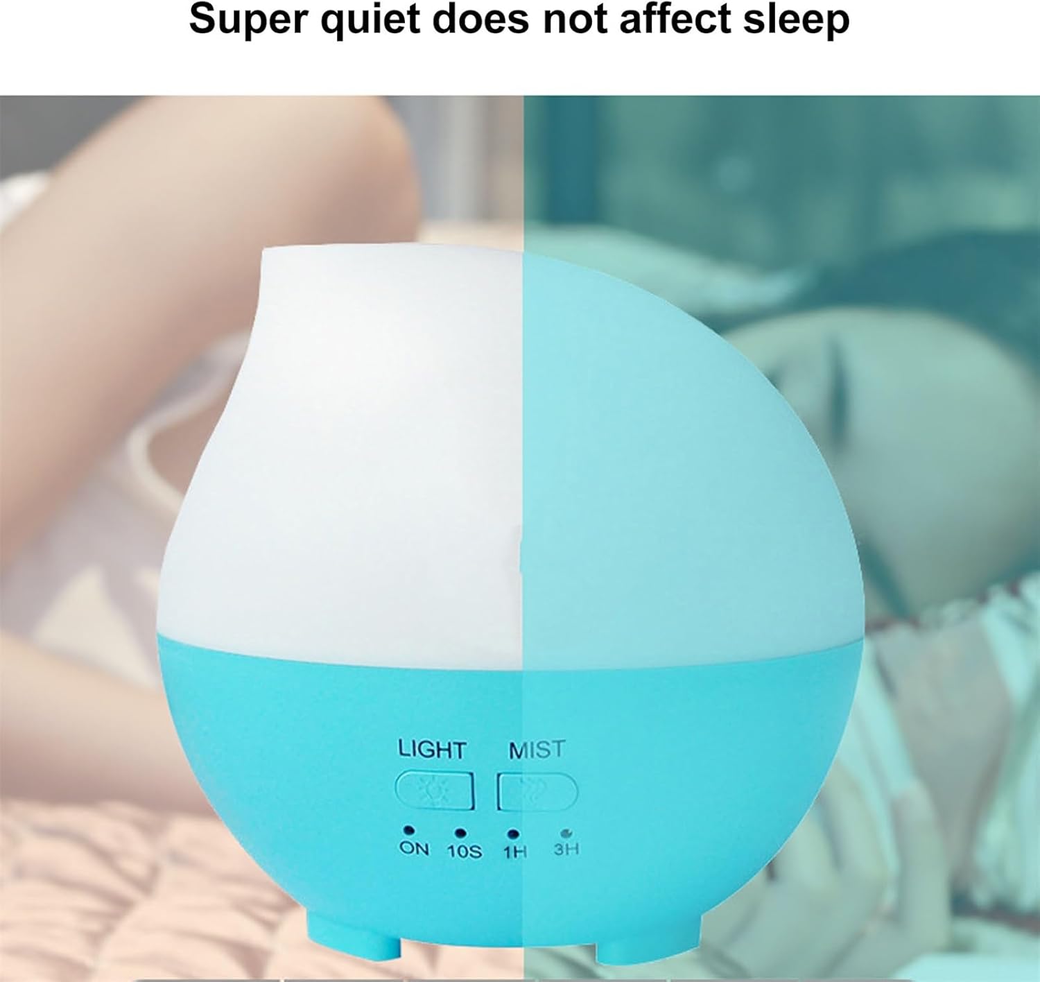 Difusor ultrasónico de aromaterapia, 7 luces LED de color, operación silenciosa, diseño portátil, capacidad del tanque de agua de 10.1 fl oz