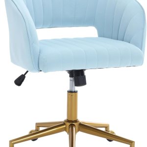 Homedraft Silla de escritorio giratoria para oficina en casa, moderna silla de escritorio de terciopelo, sillón de altura ajustable con base dorada, Homedraft Silla de escritorio giratoria para oficina en casa, moderna silla de escritorio de terciopelo, sillón de altura ajustable con base dorada,