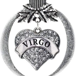 Inspired Silver Adornos festivos de dije de corazón pave de plata con circonitas cúbicas Inspired Silver Adornos festivos de dije de corazón pave de plata con circonitas cúbicas