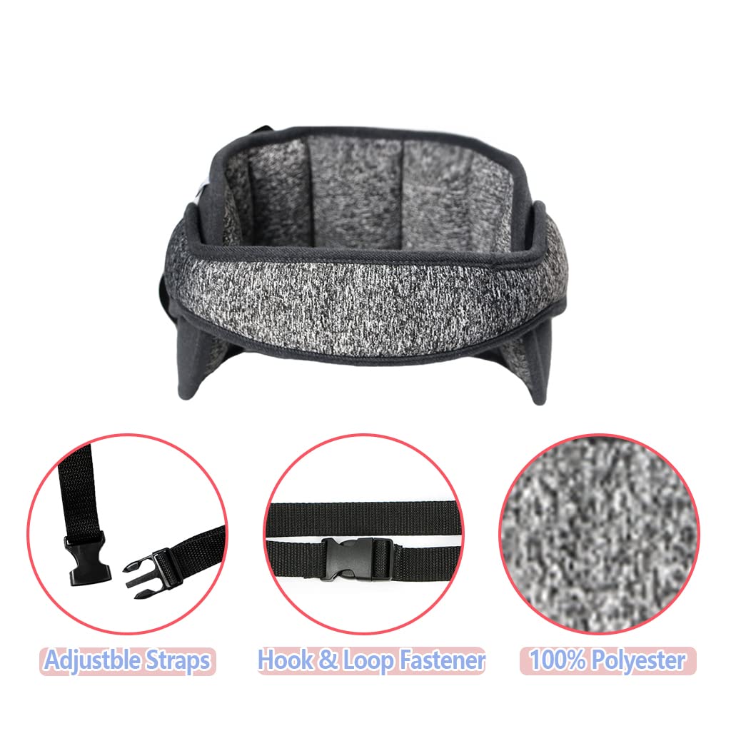 vocheer Banda de soporte para la cabeza del asiento de automóvil para bebé, ajustable para asiento de automóvil, soporte para siesta para niños,