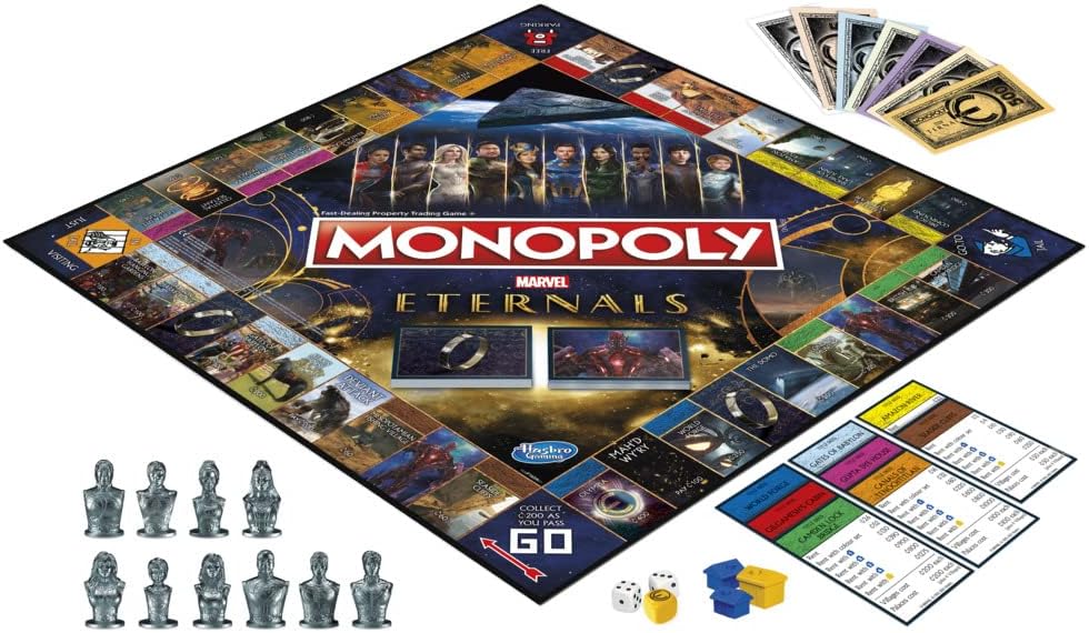 Monopoly Marvel Studios’ Eternals Edition – Juego de mesa para fanáticos de Marvel, niños a partir de 8 años