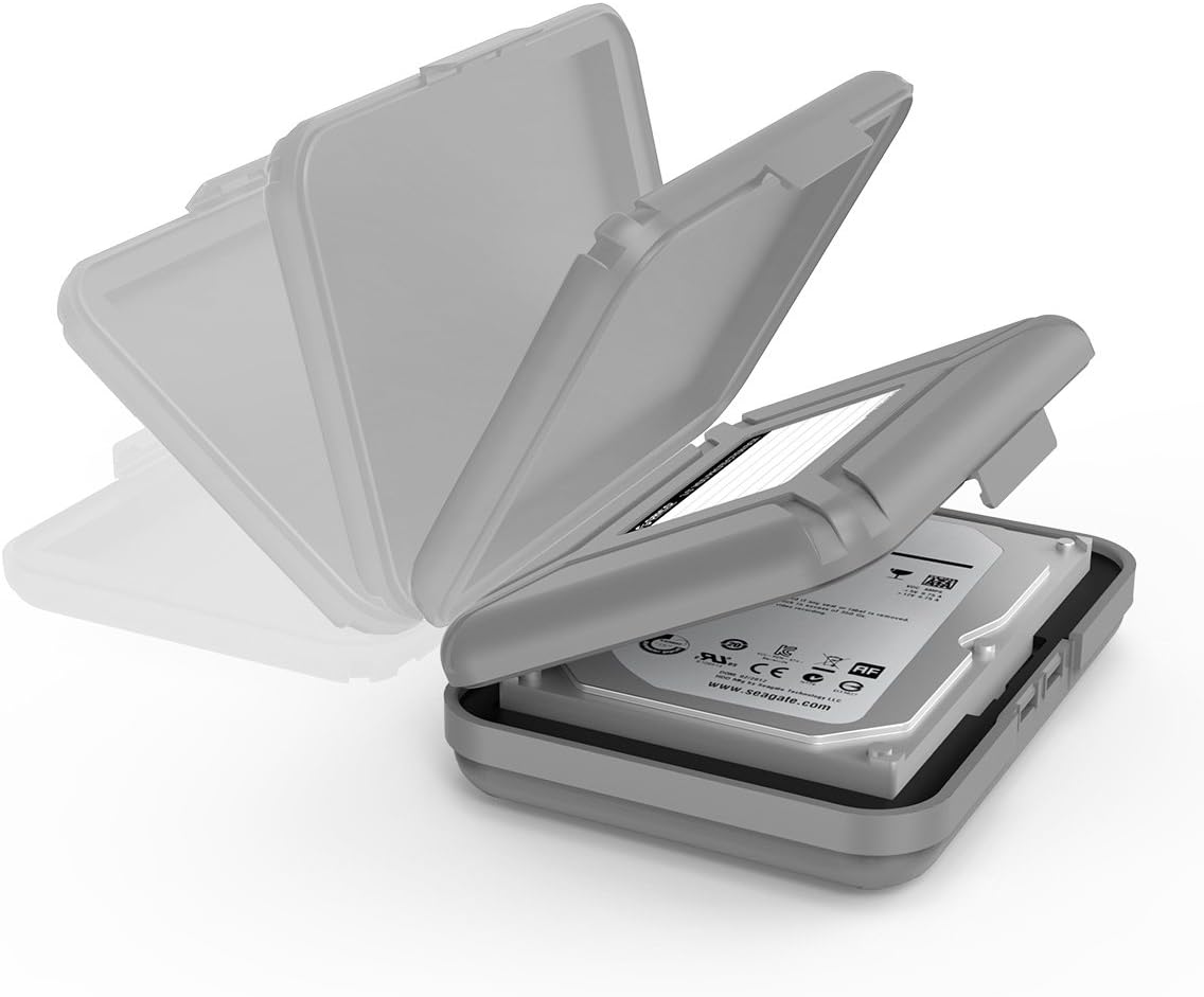 ORICO PHX5C – Funda para disco duro de 3.5 pulgadas HDDSSD 5 paquetes de disco duro portátil con caja de almacenamiento protectora antiestática y a