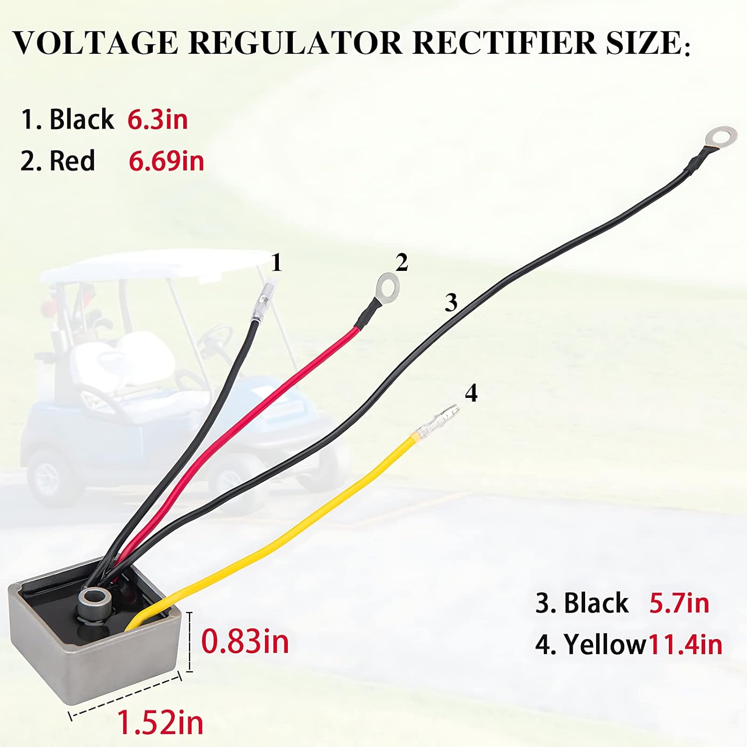 Paquete de 2 rectificadores de regulador de voltaje de coche Club para carrito de golf DS Carryall 1992-2007 a gas 1015777 102710101 1027101-01