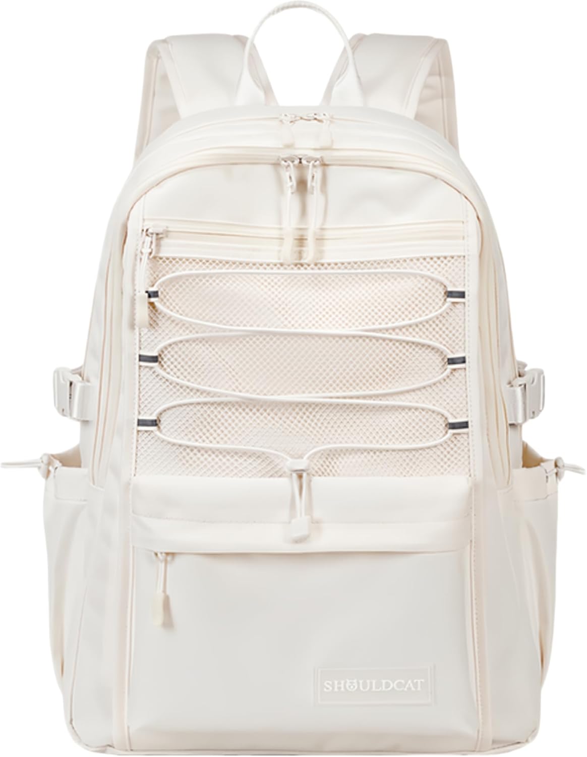 Mochila para escuela, universidad, adolescentes, estudiantes, bolsa de viaje estética con compartimento para laptop, mochila escolar casual, Blanco,