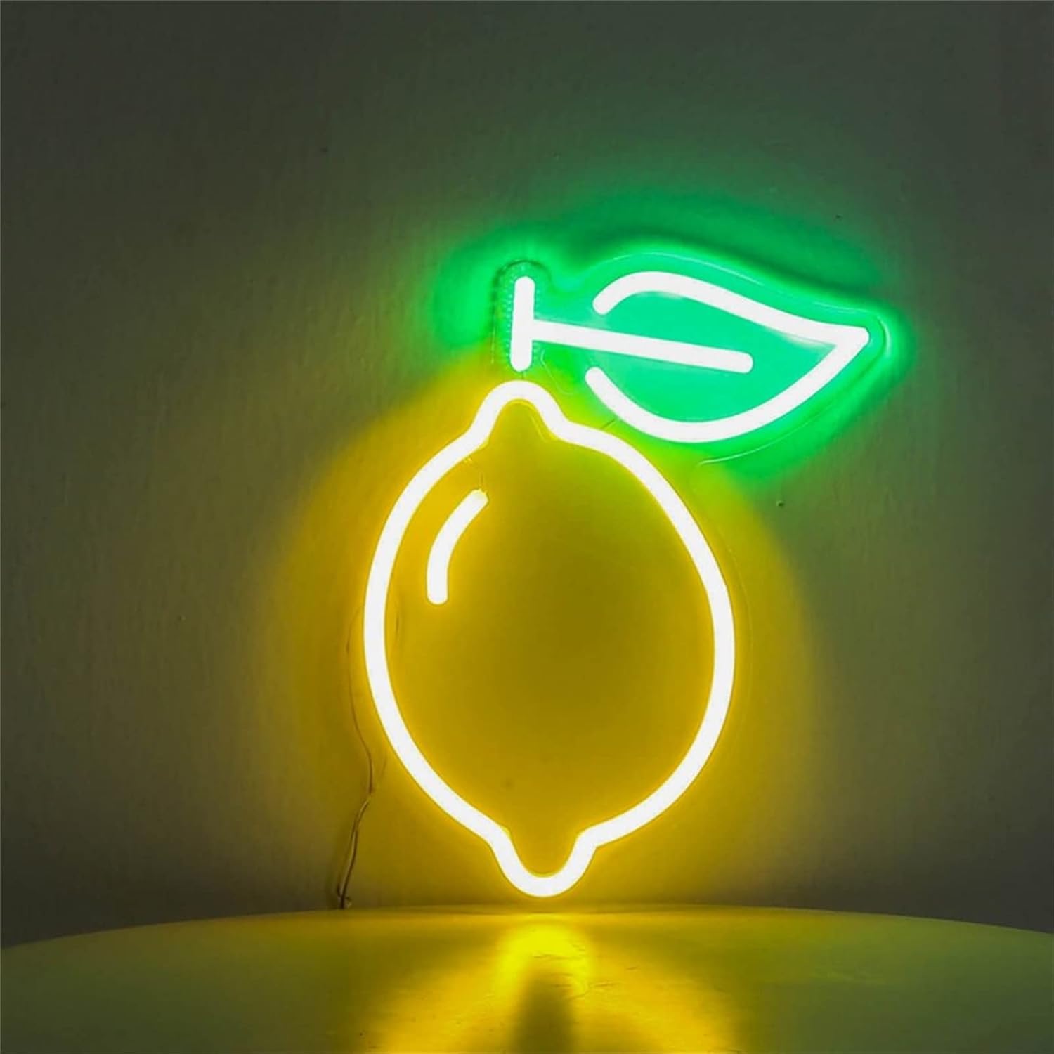 MAXSMLZT Letrero de neón LED Limón Comida Fruta Flexible Lámpara de neón Luz Nocturna Decoración de Pared para Bar Restaurante Frutería Decoración