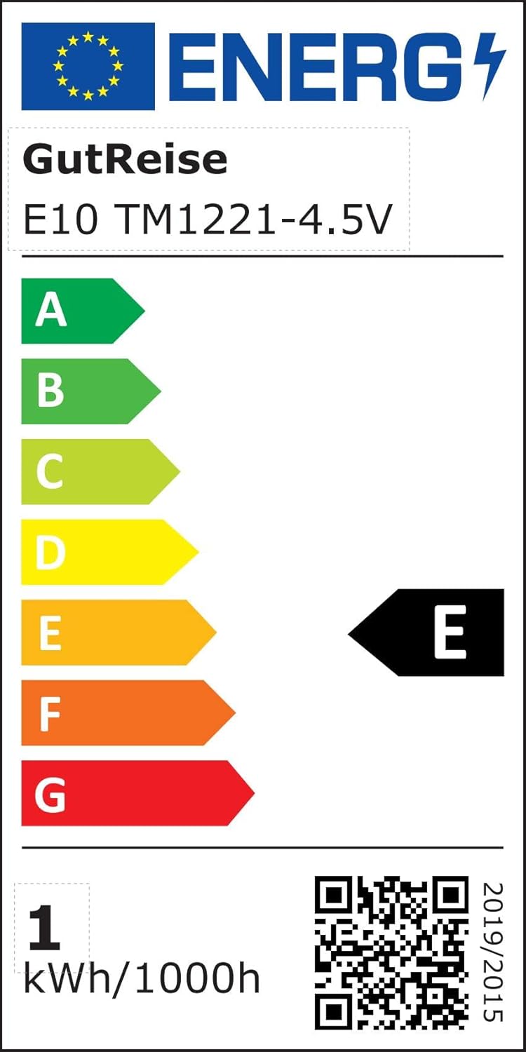 GutReise Bombillas ACDC E10, 10 bombillas de repuesto E10 de 4.5 voltios de color blanco frío, bombillas LED de tornillo en miniatura, 0.5 vatios 65