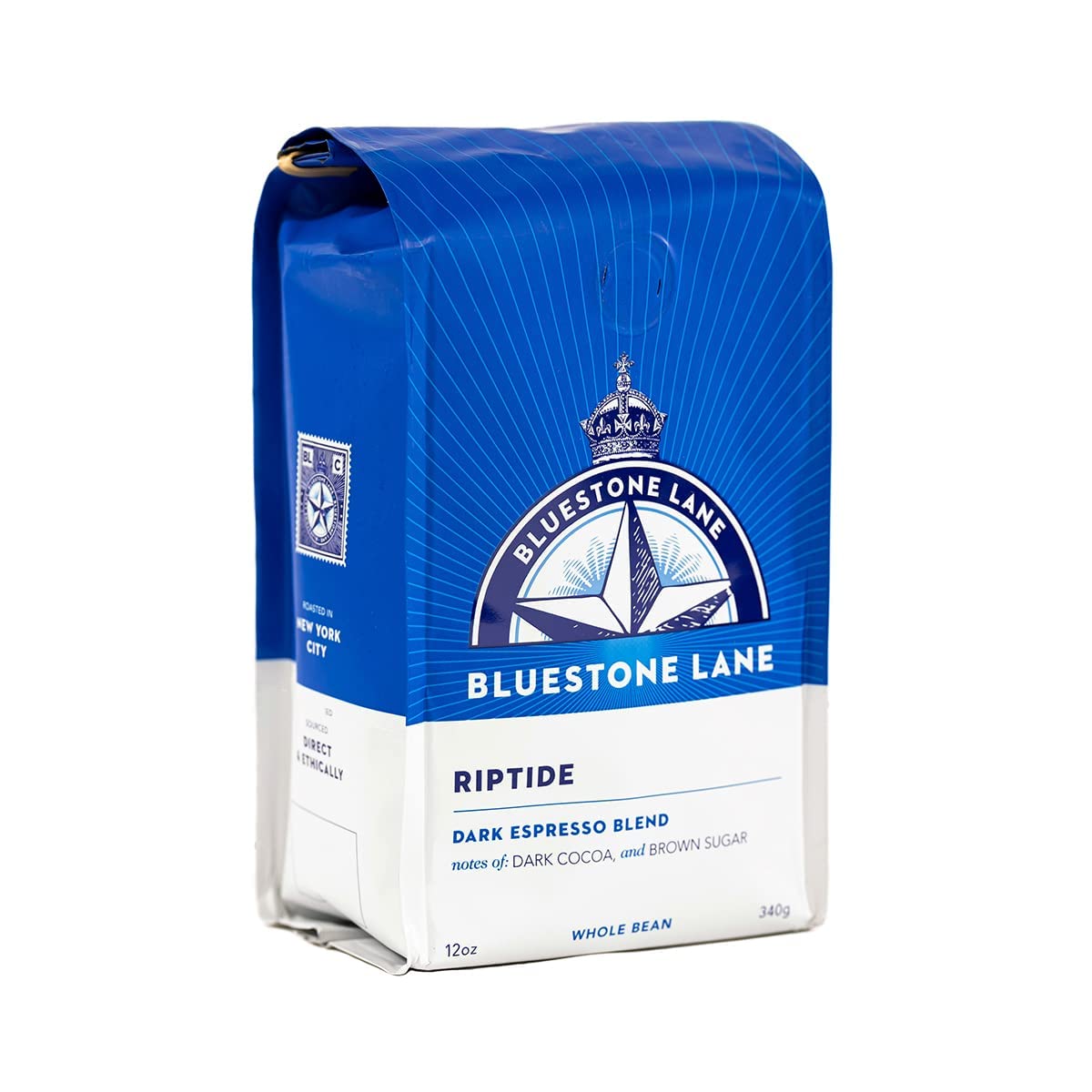 Bluestone Lane Granos de café, expreso Riptide, tostado oscuro, grano entero, bolsa de 12 onzas