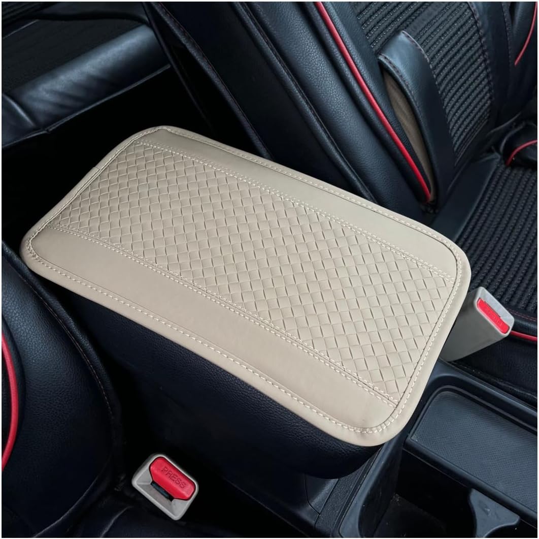 Almohadilla para consola central de automóvil, funda de cuero universal para caja de almacenamiento para reposabrazos, accesorios interiores de