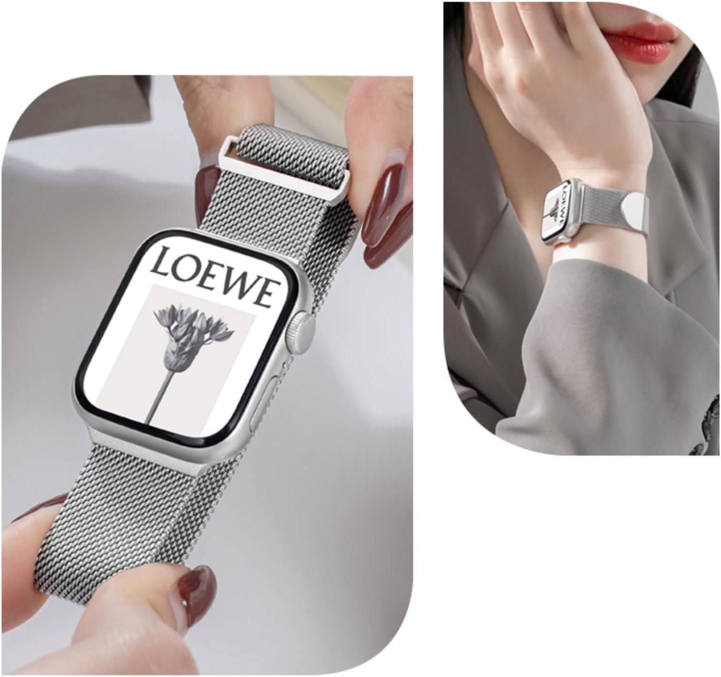 starzeniYi Compatible with Apple Watch Band, Milanese Loop for Apple Watch Band 38mm 40mm 41mm 42mm 44mm 45mm 49mm, Compatible Apple Watch Series 9,