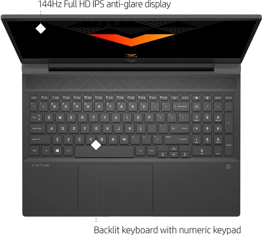 HP Victus Gaming Laptop 2023, pantalla FHD de 15.6 pulgadas de 144 Hz, Intel Core i5-12450H de 12 generación, 16 GB de RAM, SSD de 512 GB, gráficos