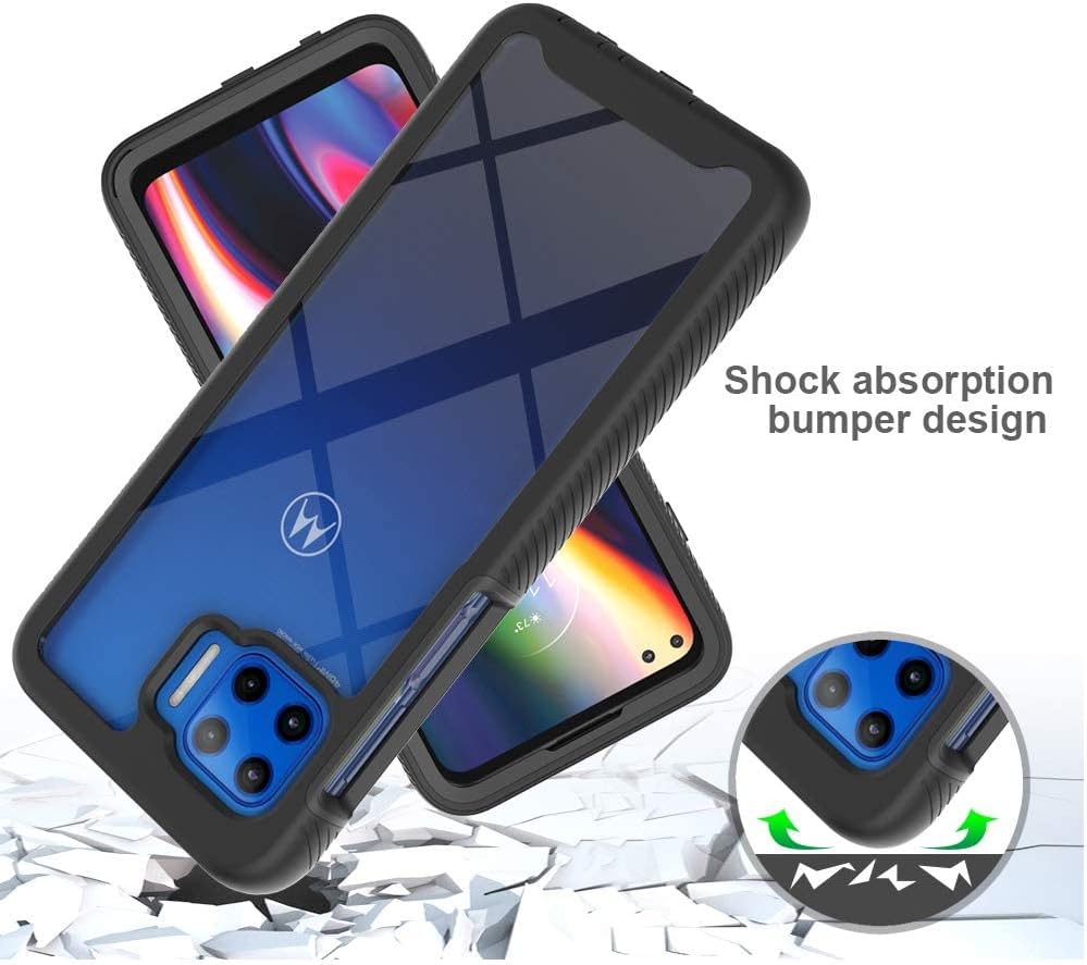 Asuwish Funda para teléfono Moto One 5GOne5G UWMoto G G5 Plus con protector de pantalla de vidrio templado y soporte delgado, funda protectora