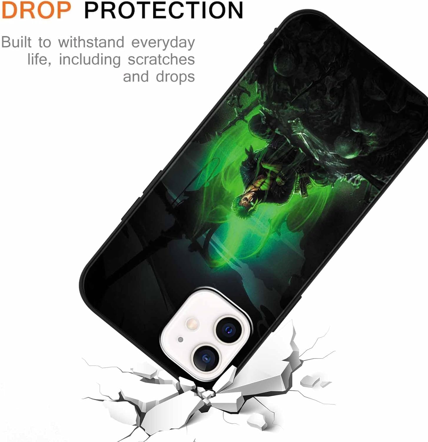 2 fundas de silicona para iPhone 12 Pro  iPhone 12 de 6.1 pulgadas, estampado de personajes de dibujos animados de anime japonés para hombres,