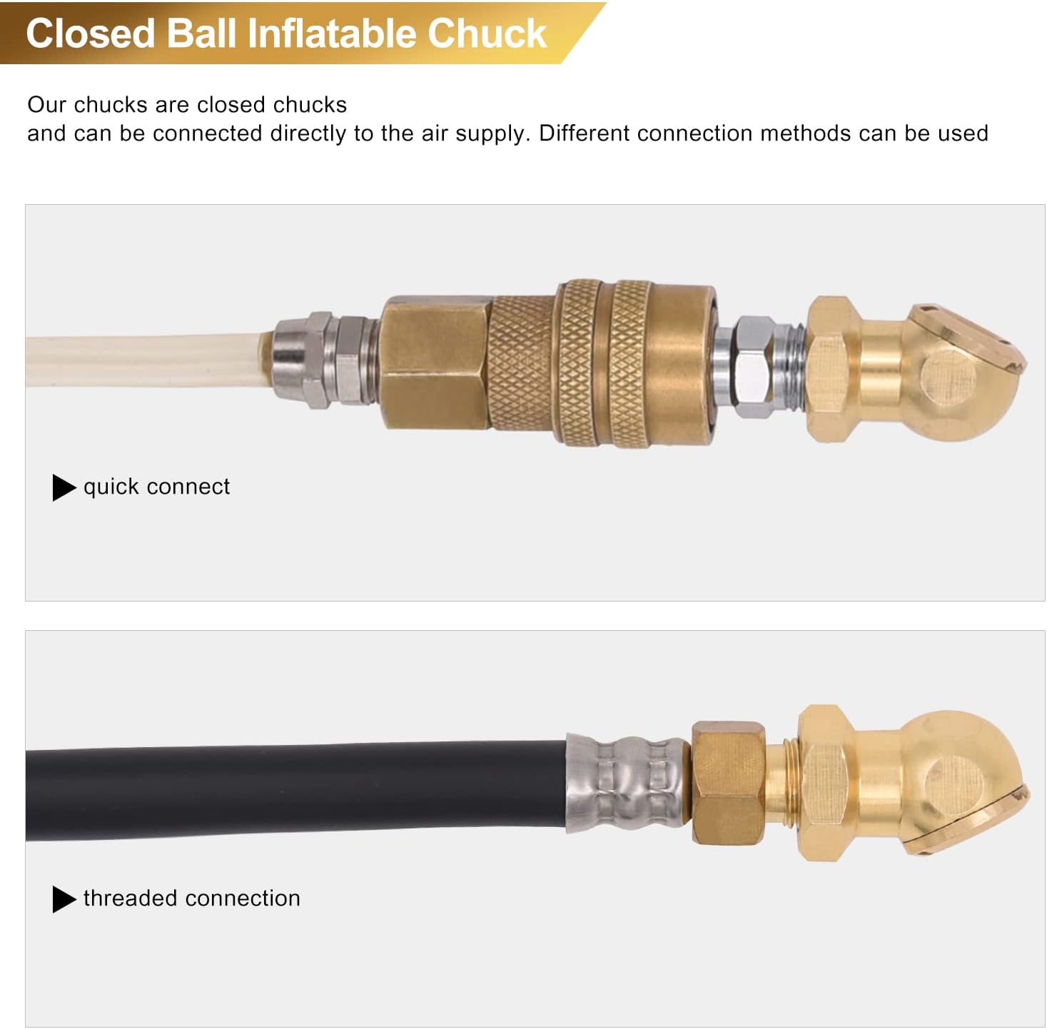 Inflador de bola de latón cerrado portátil de 14 pulgadas para accesorios de compresor de medidor de inflador, paquete de 3