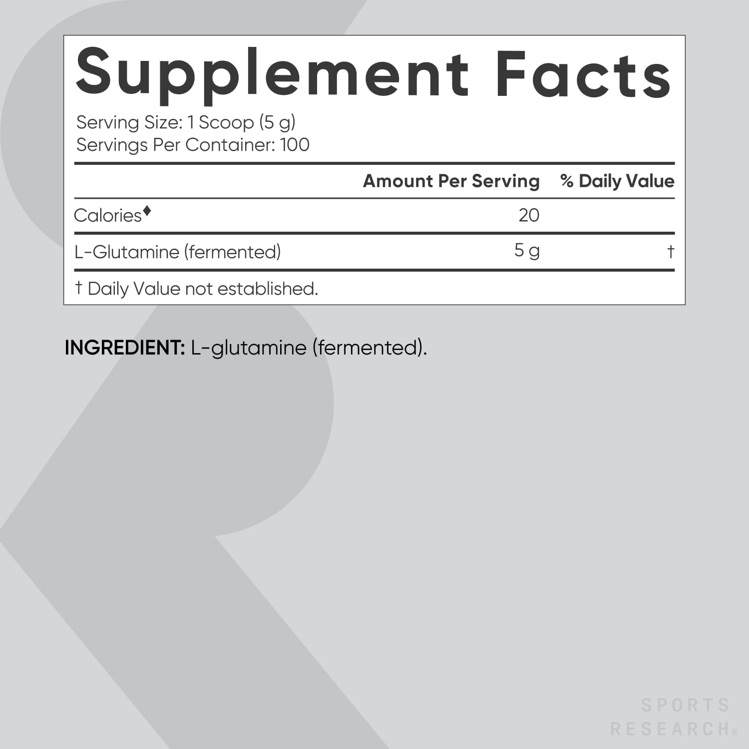 Sports Research L-Glutamina – Recuperación de entrenamiento, salud inmunológica y apoyo para la salud intestinal – 0.18 oz por porción – 17.64 oz