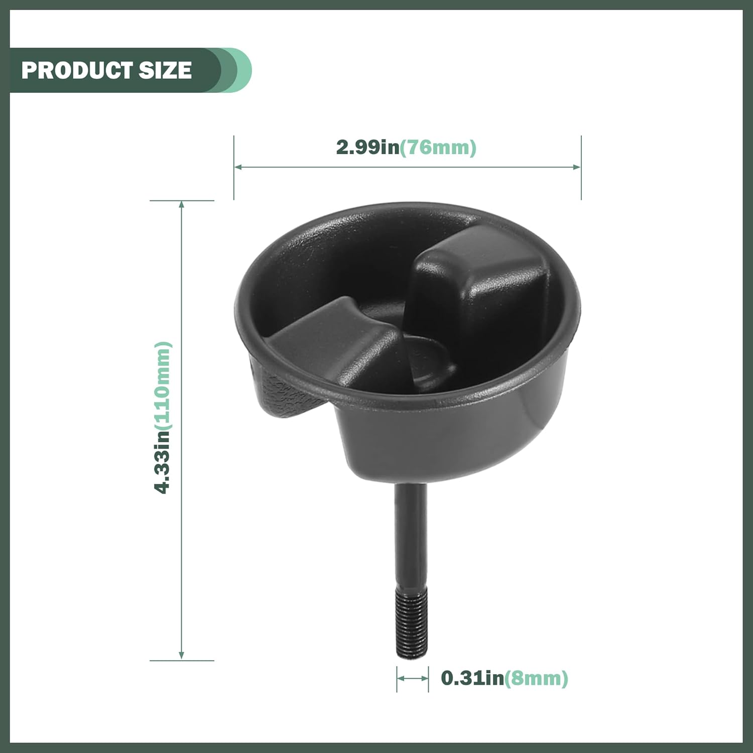 Mango de hardware, 2 piezas de perillas de tornillo de montaje negras para Jeep Wrangler JK JKU Hardtop 2007-2018 ABS y material de metal